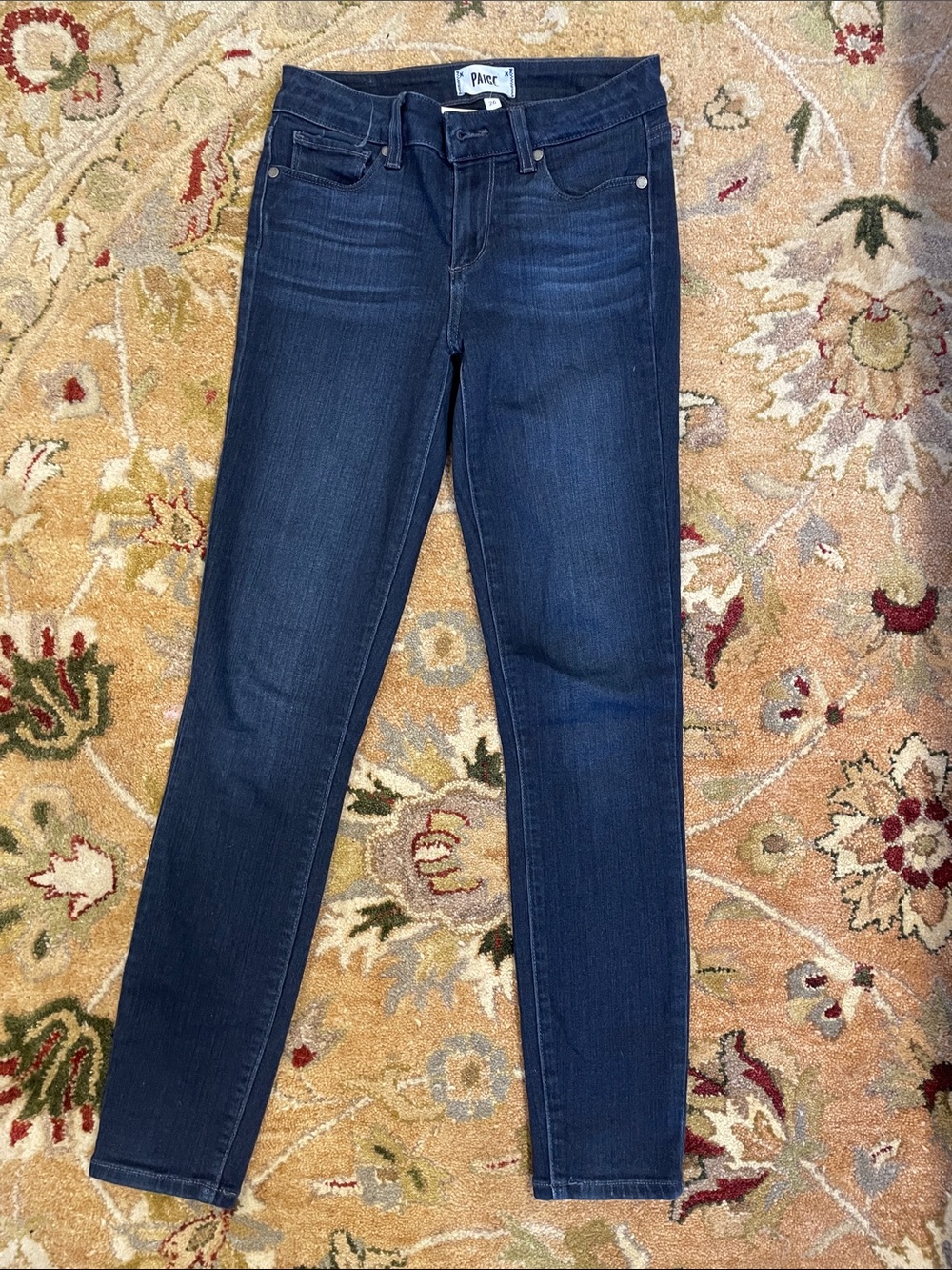 PAIGE Indigo Skinny Jeans — Deep Blue Stretch Denim